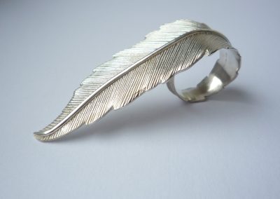 silver feather ring